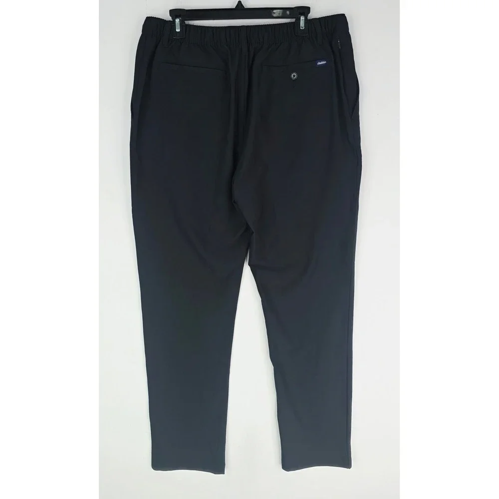 Chubbies Everywear Pants Men 36x30 Black Performance Tapered Chino Elastic Waist